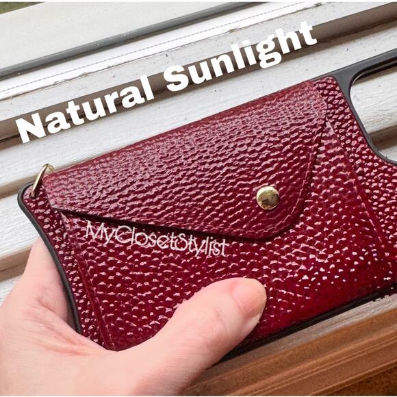 BANDOLIER Lacquer Patent Leather 14 MINI Crossbody Chain Case SET RARE Wine Gold - Picture 10 of 10